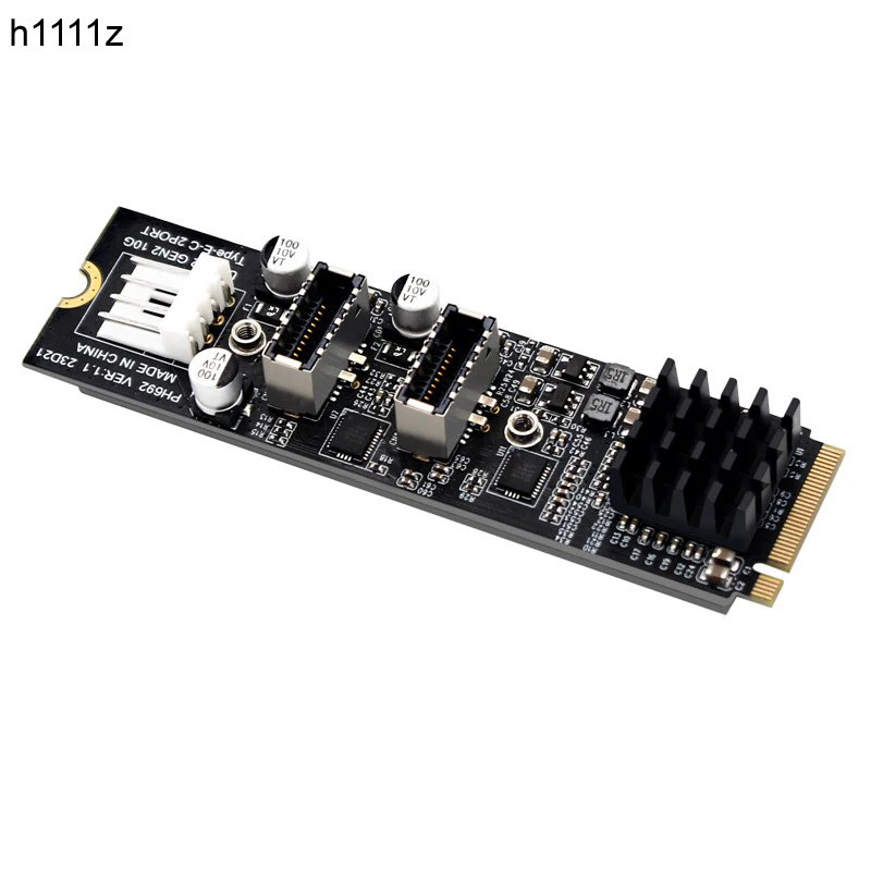 M.2 M Key NVME PCIe sang USB 3.1 TYPE C Thẻ mở rộng bảng điều khiển phía trước 10Gb NGFF M2 NVME san