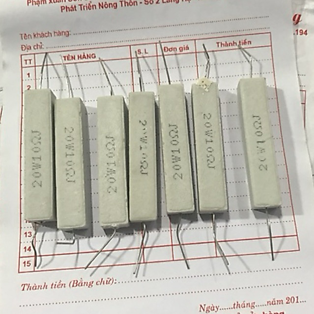 4 con trở sứ công suất 20W-10ohm