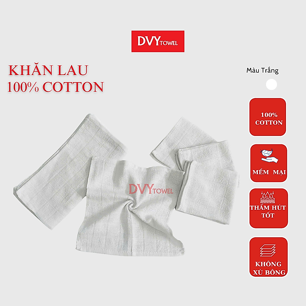 Khăn Lau DVY TOWEL 100% Cotton Cho Gia Đình Nhà Hàng Khách Sạn