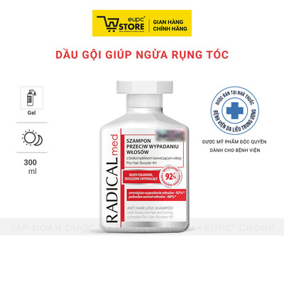 Dầu Gội Giúp Giảm Rụng Tóc Radical Med 300ml Dưỡng Ẩm, Chăm Sóc Tóc Và Da Đầu, Giúp Tóc Chắc Khỏe EUPC STORE