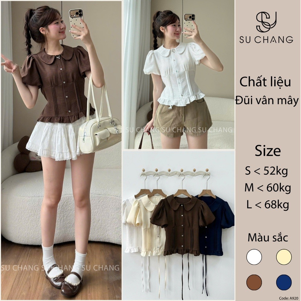 Áo Kiểu Cổ Sen Cúc Dọc Viền Bèo A930 Su Chang | BigBuy360 - bigbuy360.vn