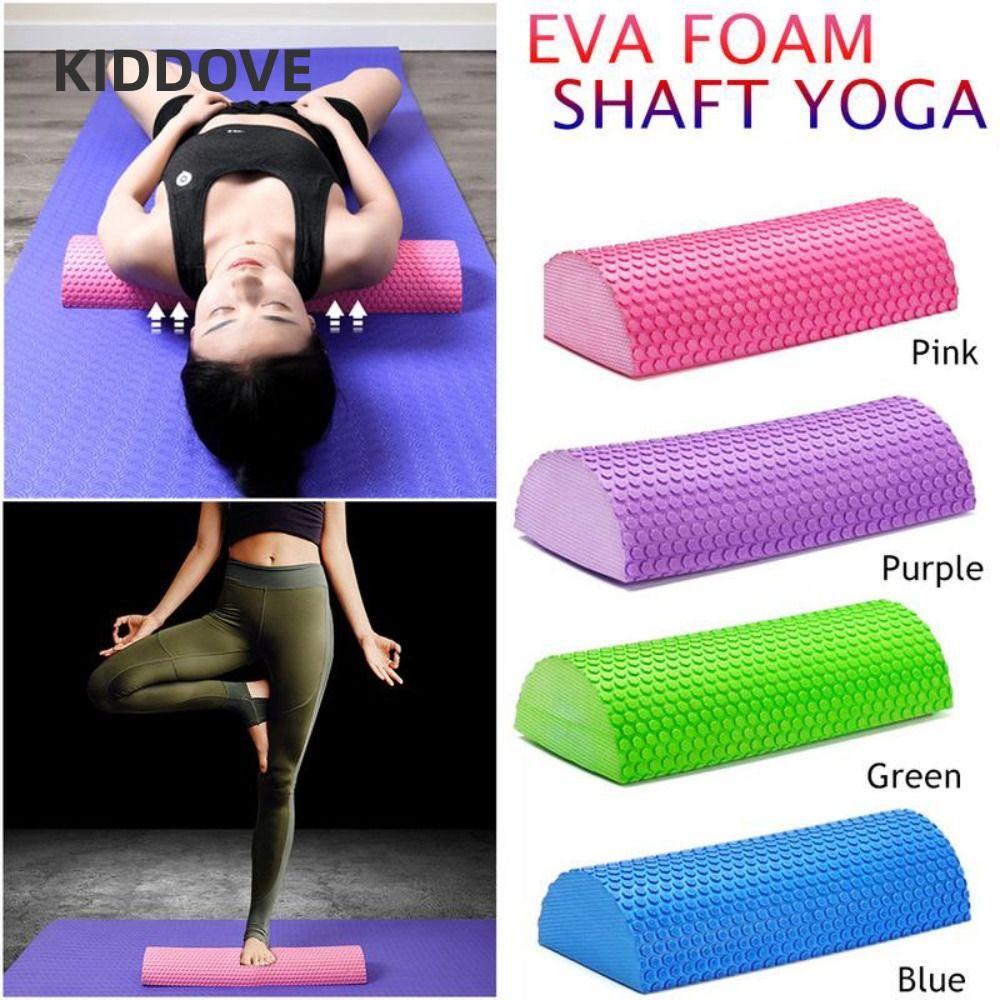 KIDDOVE Yoga Pilates Roller, Blue Purple Pink Green Half Round EVA Massage Foam Roller, EVA Massage 