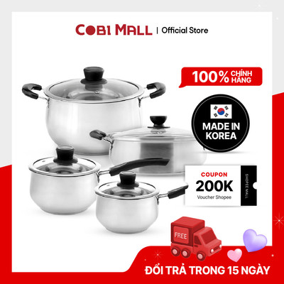 Nồi hầm Inox 304 Spring – Nắp kính cường lực chống trầy, tay cầm cách nhiệt – Cobi Home