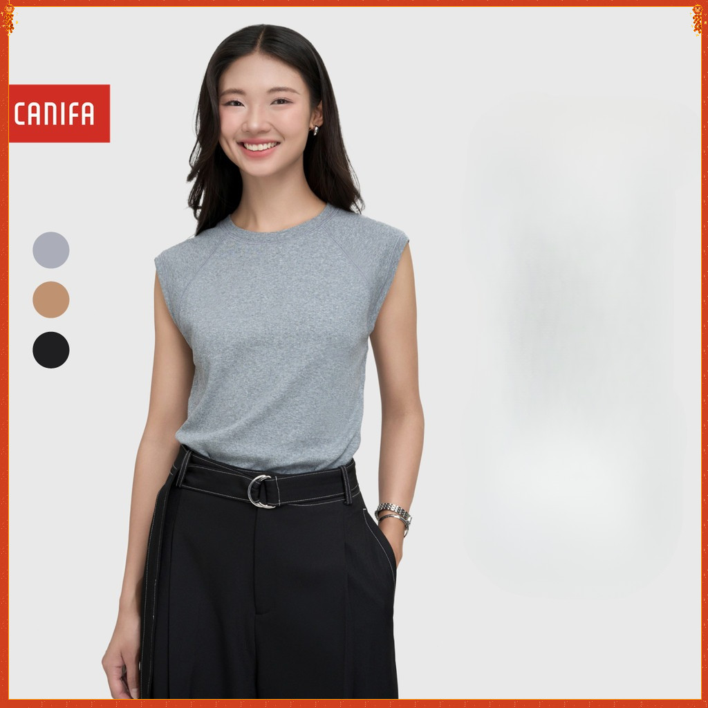 Áo phông nữ CANIFA  6TS25S012 cổ tròn không tay