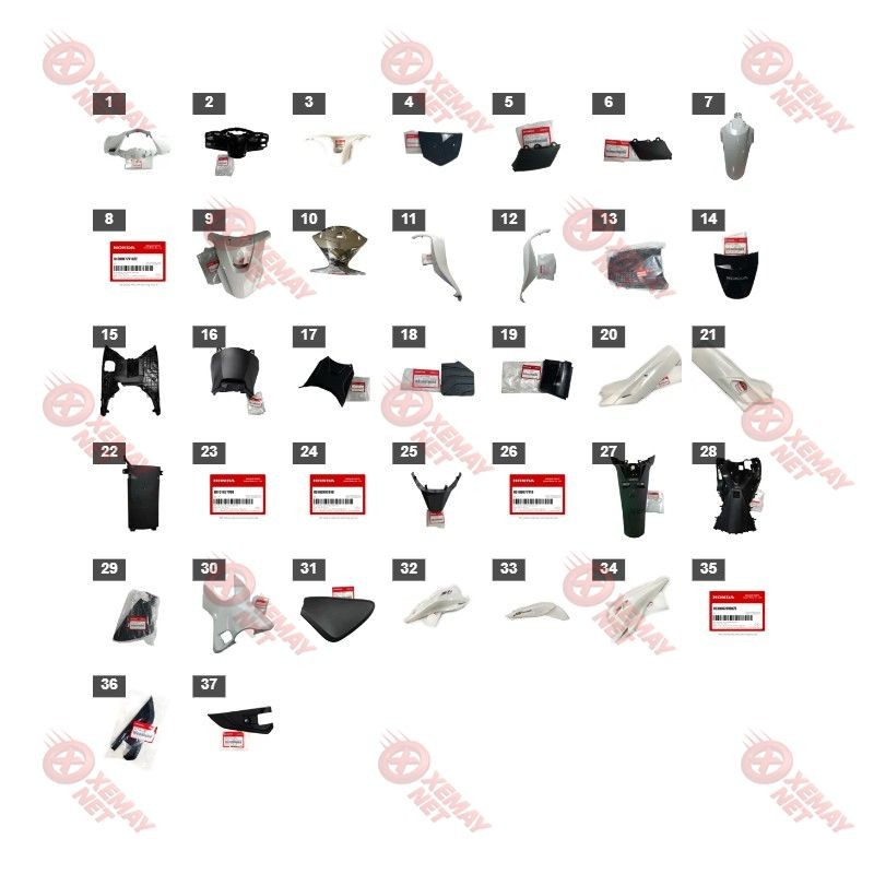 Bộ Nhựa - Dàn Vỏ - Dàn Áo Sh 125 / 150 Năm 2016 Màu Trắng - Nhb35