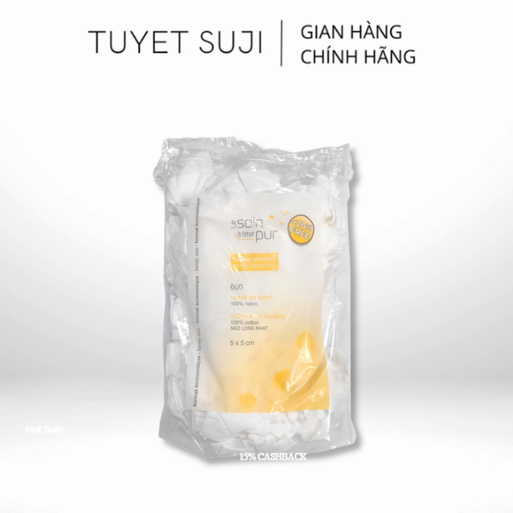 Bông Tẩy Trang TETRA 600 Miếng Pháp