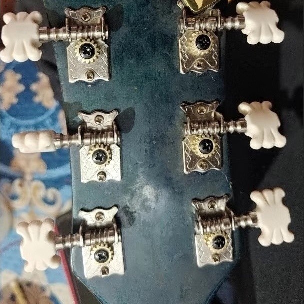 Đàn Guitar Tuner Núm Plum Loại Cũ Dây Trục Đàn Guitar Acoustic Nút Đầu Dây Thép Cột Cotton Đỏ Phụ Ki