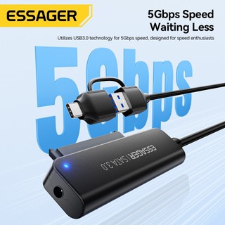 Bộ chuyển đổi di động cáp Essager Type-C / USB 3.0 sang SATA để truyền dữ liệu từ ổ cứng sang giao diện máy tính
