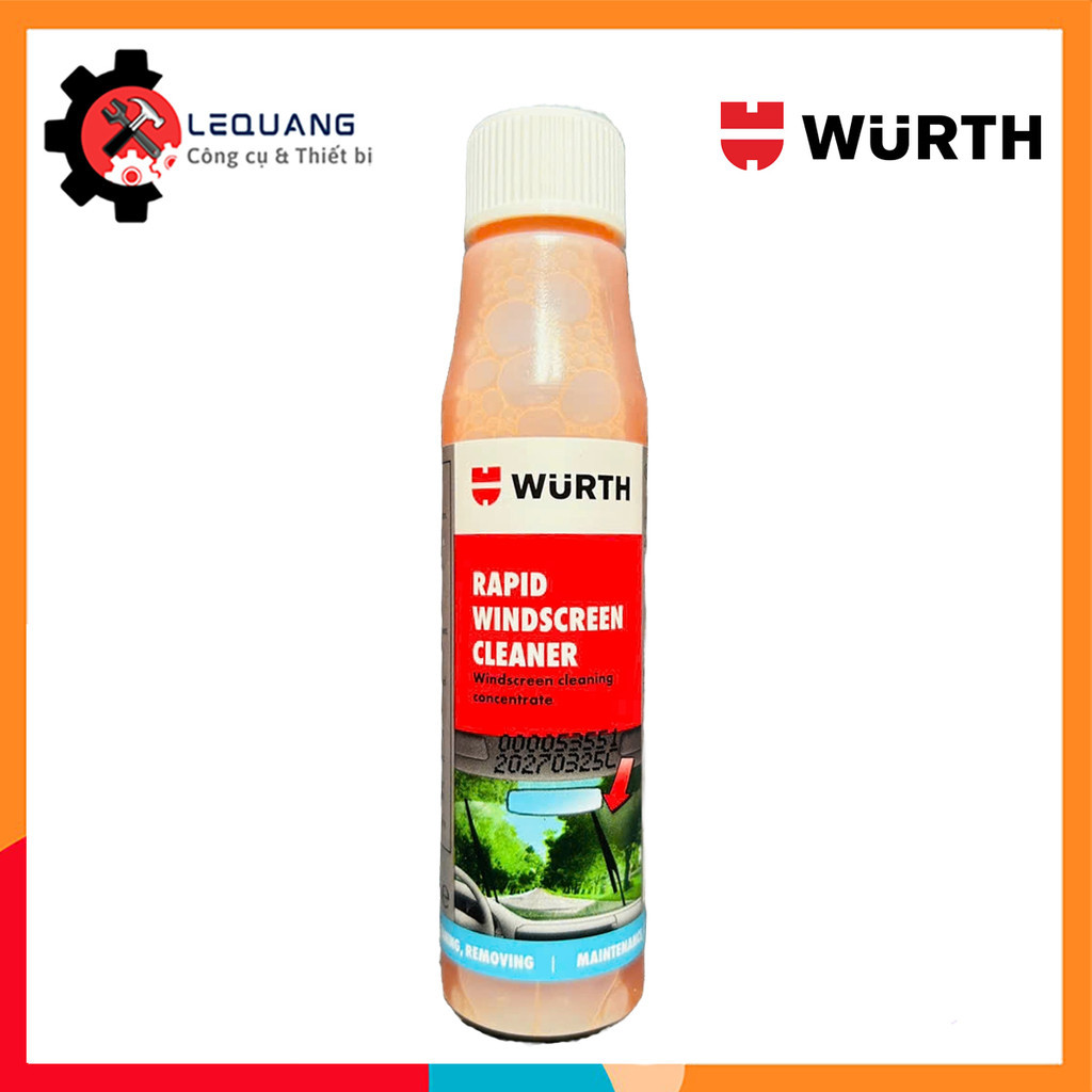 Nước Rửa Kính Lái Ô Tô Đậm Đặc Tiện Dụng WURTH Rapid Windshield Cleaner