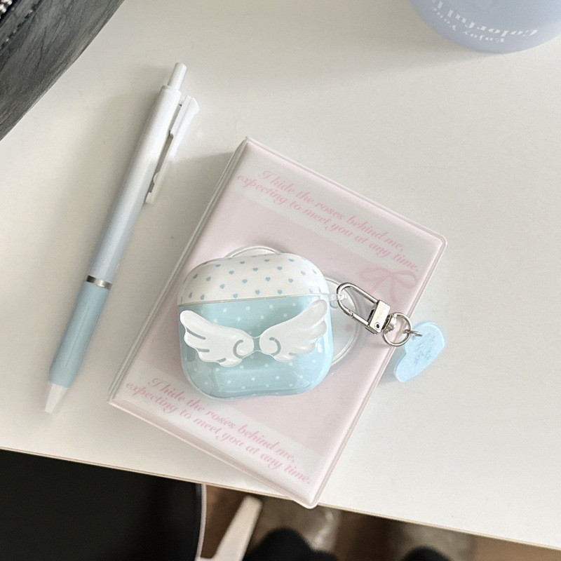 Ốp lưng chấm bi màu xanh cho Apple AirPods 3 Pro 2 2022 Không dây mới