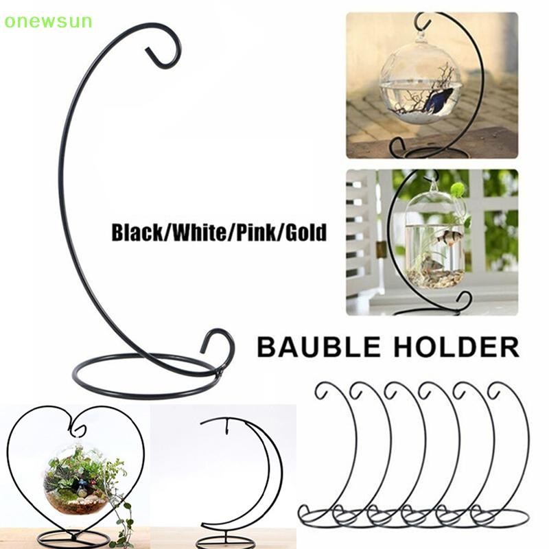 Onewsun Creative Heart / Moon Iron Holder Plant Glass Vase Stand Mới