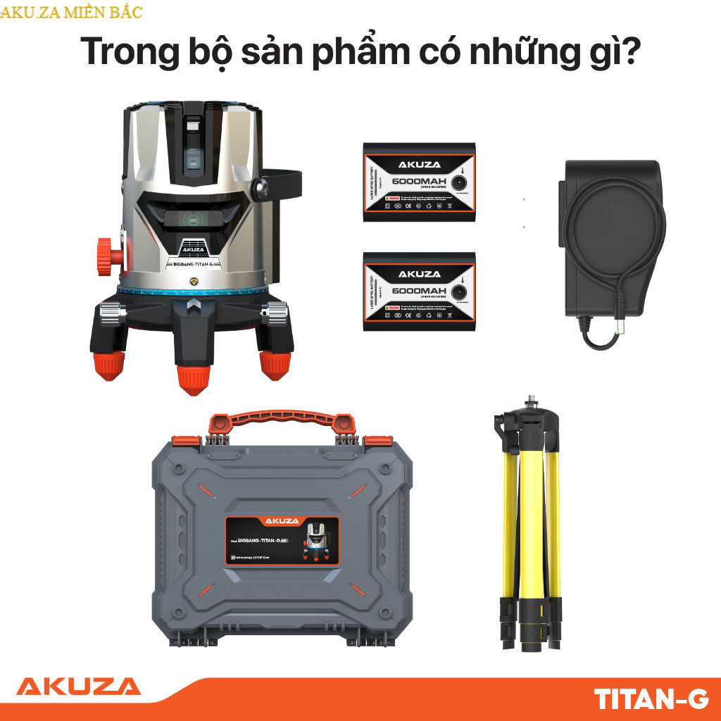 Máy cân bằng laser cao cấp AKUZA Bigbang  TITAN G  , 5 tia xanh, pin 6000mAh Giá tốt AKUZA MIỀN BẮC