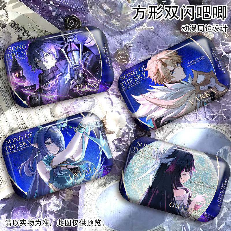 4 Cái / lốc Columbina Damselette Kyrill Chudomirovich Flins Lauma Varka Hình Chữ Nhật huy hiệu Trâm 