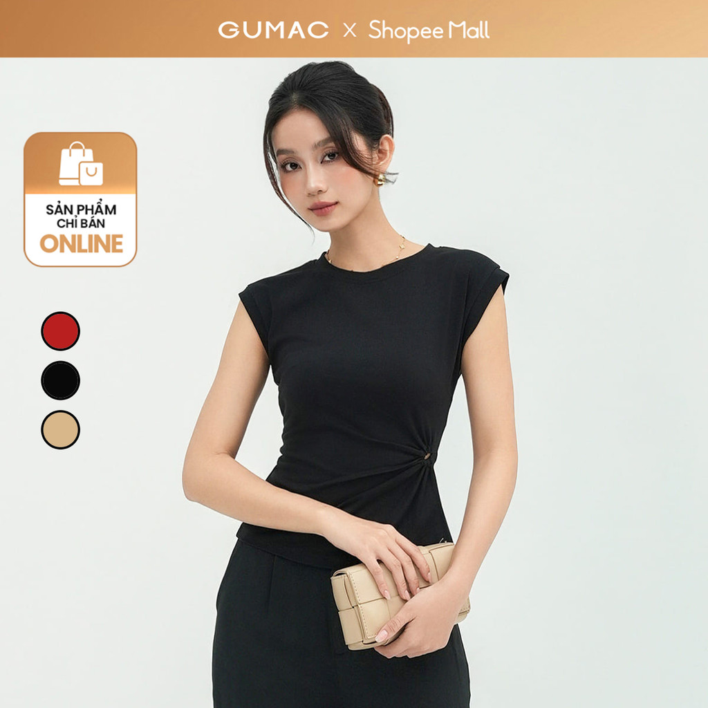 Áo thun nữ GUMAC xoắn eo  ATE05029