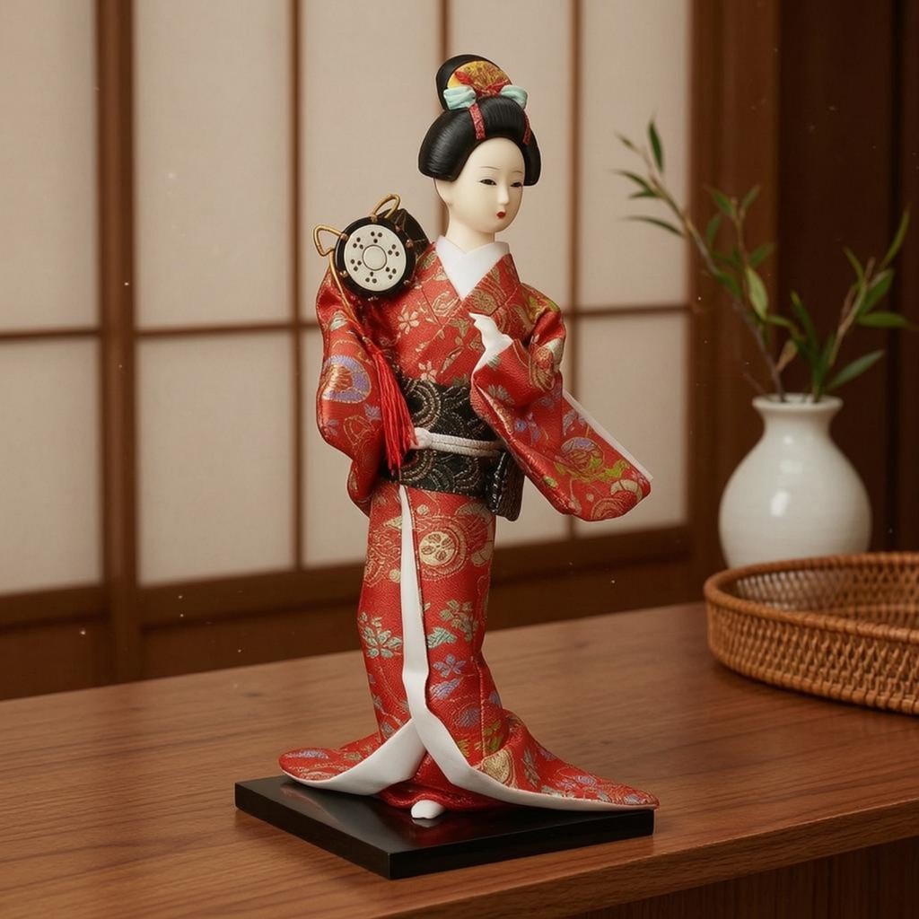 Búp Bê Geisha Artisanal Geisha Hình Búp Bê Kimono Truyền Thống Nhật Bản Trang Trí Nhà Đứng