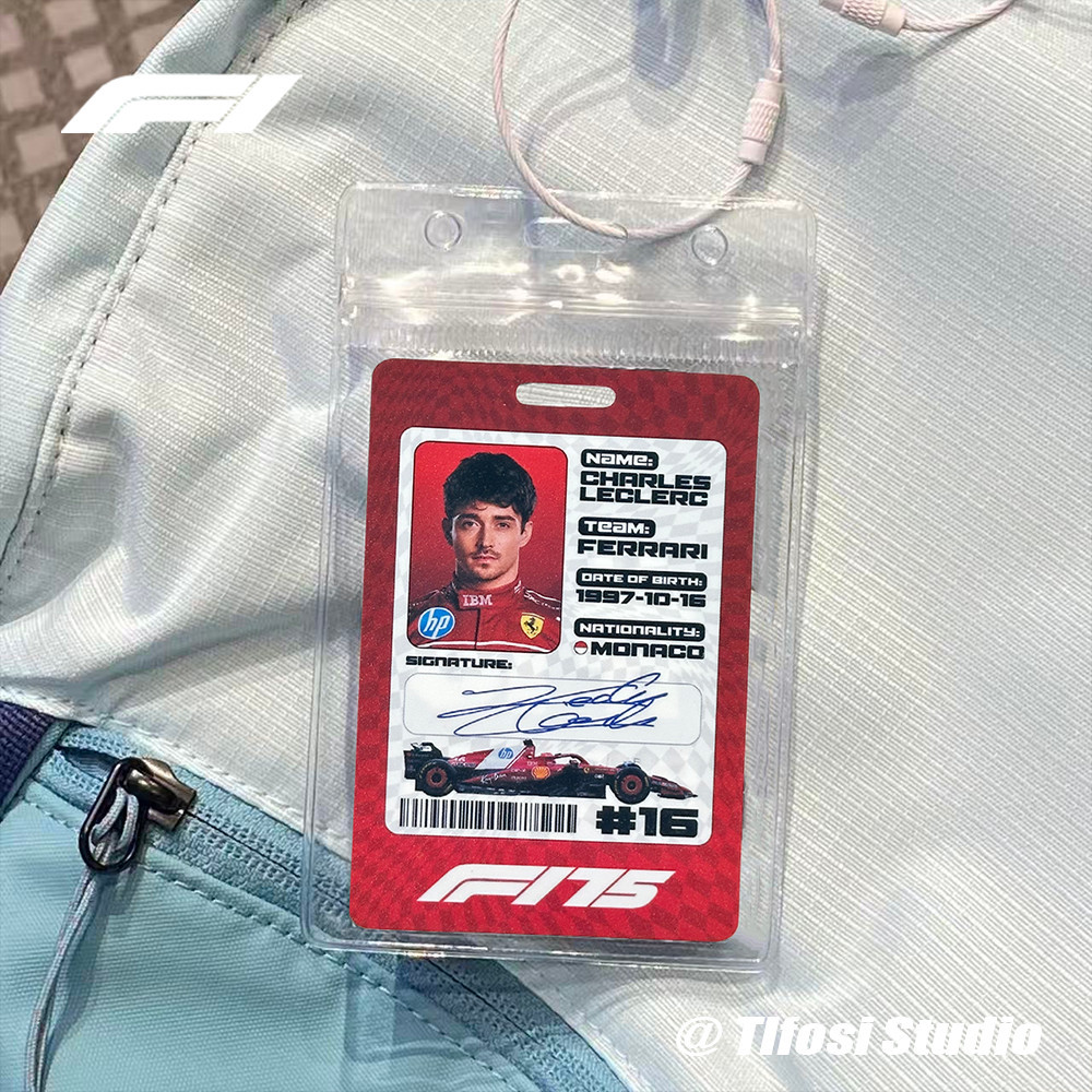 F1 Racer Leclair Ferrari Fleet Competition Giấy chứng nhận tự chế F1 Racing pvc Lock