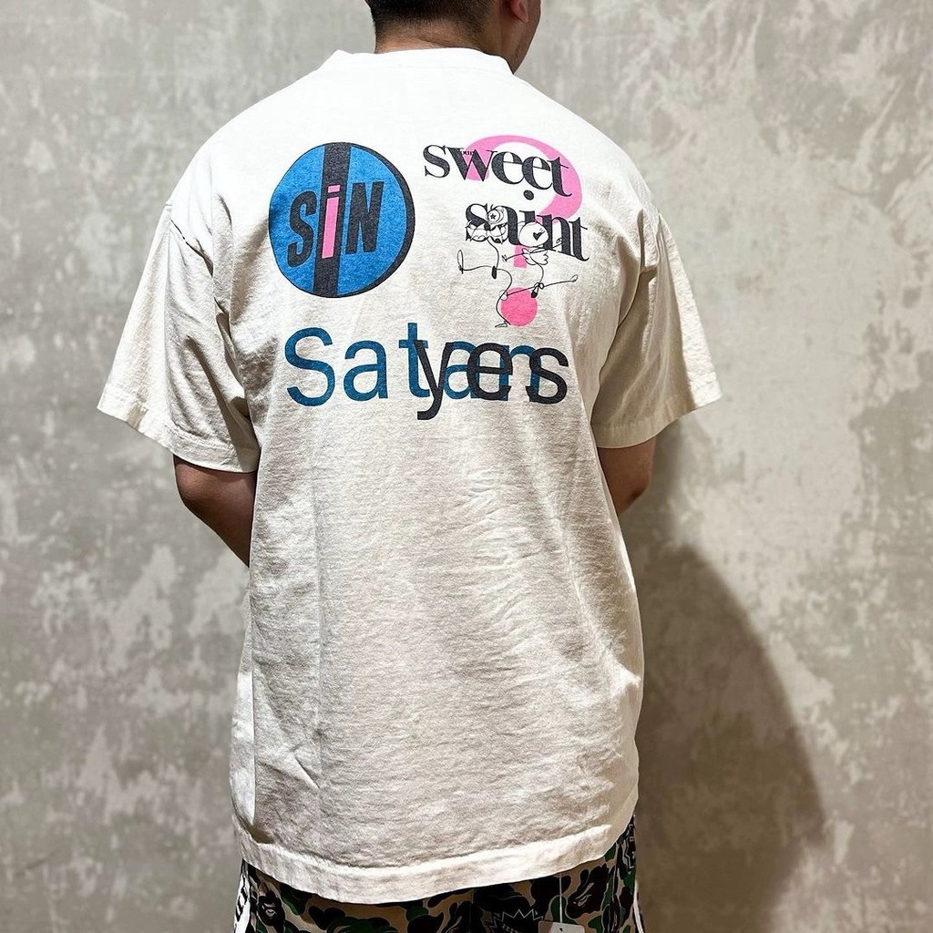 BLLB SaintMichael 25ss Letters Logo Double-sided printed short sleeves T Shirts for men and women
