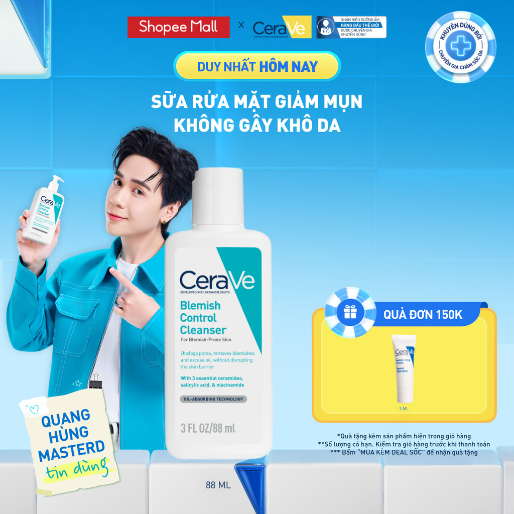 Sữa rửa mặt giảm mụn CeraVe Blemish Control Cleanser 88ml
