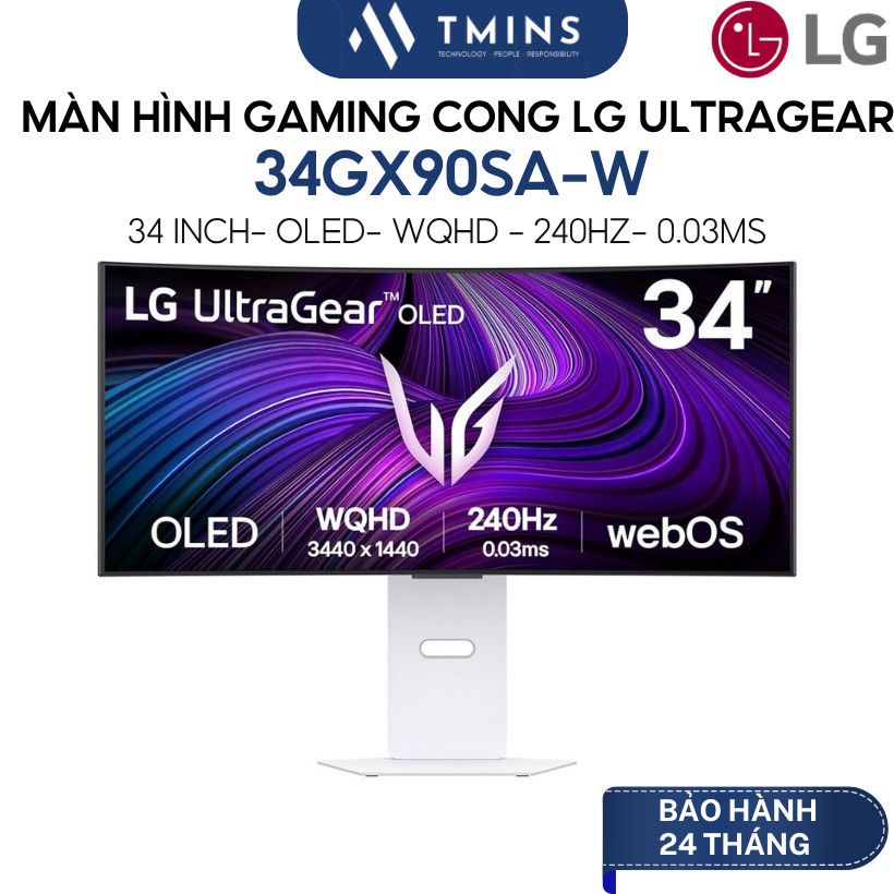 Màn Hình Cong LG 34GX90SA-W (34 inch/ WQHD/ OLED/ 240Hz/ 0.03ms) - Hàng chính hãng