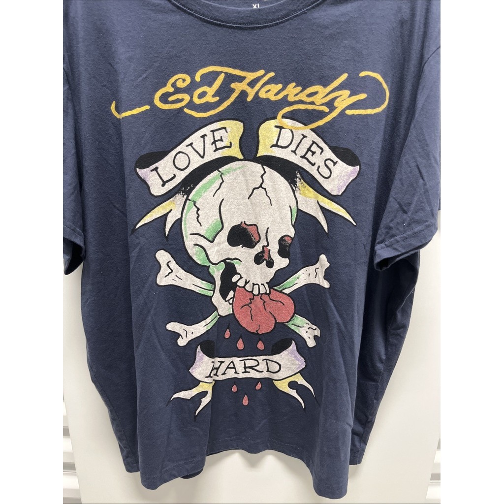 Áo thun in hình trái tim unisex 100% cotton Ed Hardy còn hàng