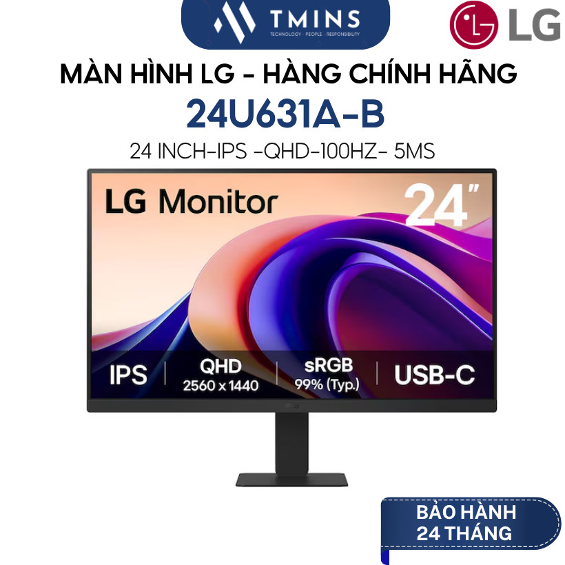 Màn Hình LG 24U631A-B, 27U631A-B (24, 27 inch/ IPS/ QHD/ 100Hz/ 5ms/ USB-C) - Hàng chính hãng