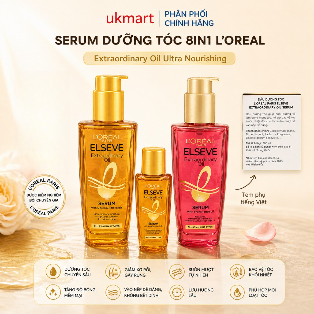 Dầu dưỡng tóc L'Oreal Paris Elseve Extraordinary Oil
