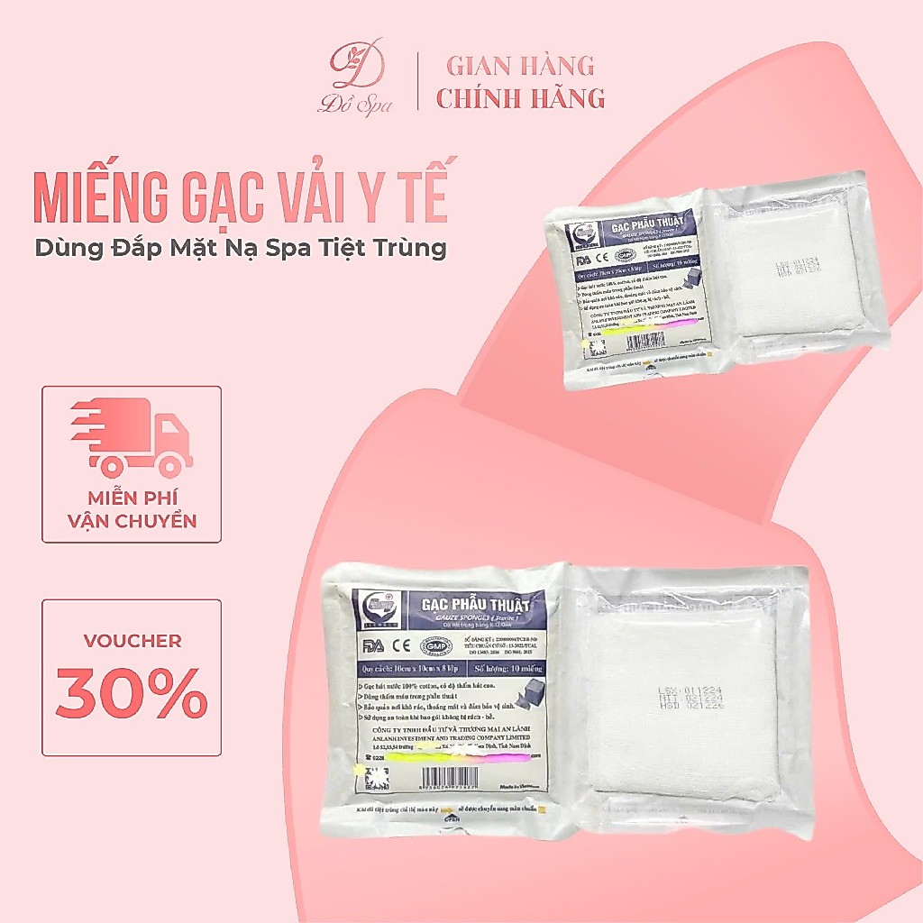 Combo 10 miếng gạc đắp mặt,gạc phẫu thuật An Lành