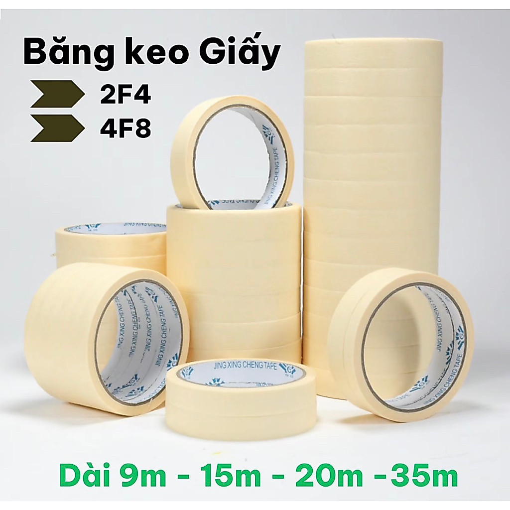 Băng dính giấy 2cm .4f8 chuyên dán chữ , cuốn hàng