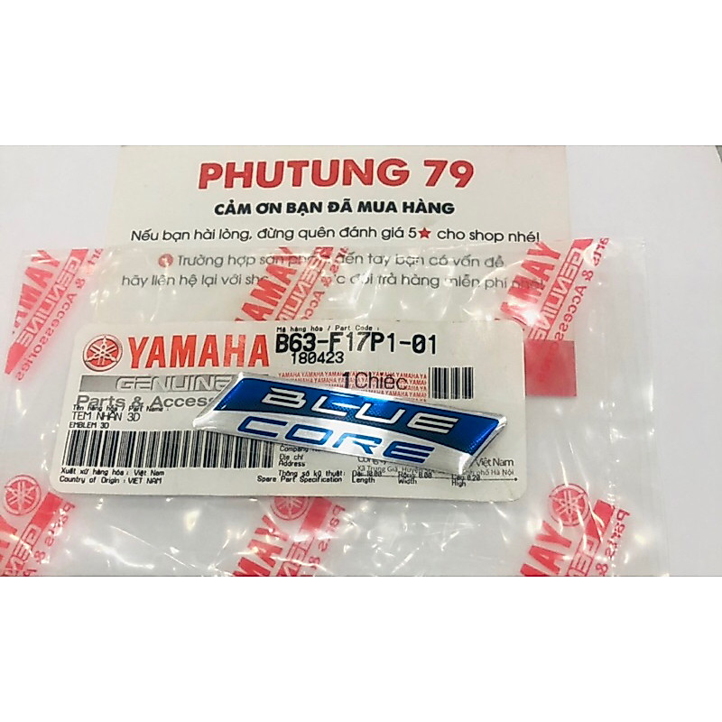 Tem BLUE CORE , tem năng lượng, tem xe grande chính hãng yamaha