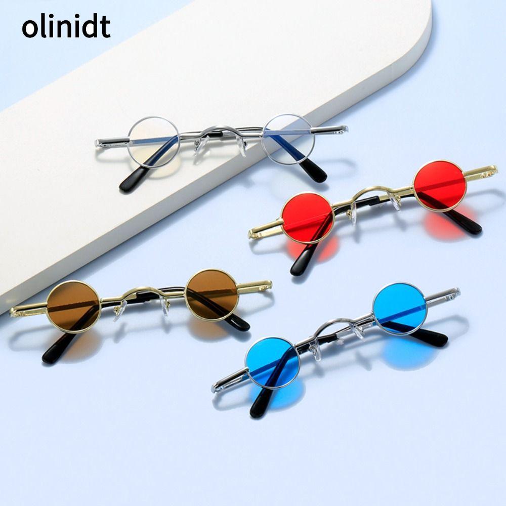 Kính râm tròn nhỏ OLINIXT Ins Fashion Hip Hop Candy Color Punk