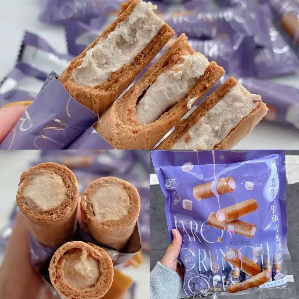 NgonĐài Loan Sheng Xiangzhen Dajia Taro Minced Taro Egg Roll Rich Taro Milk Egg Roll Crispy Deliciou
