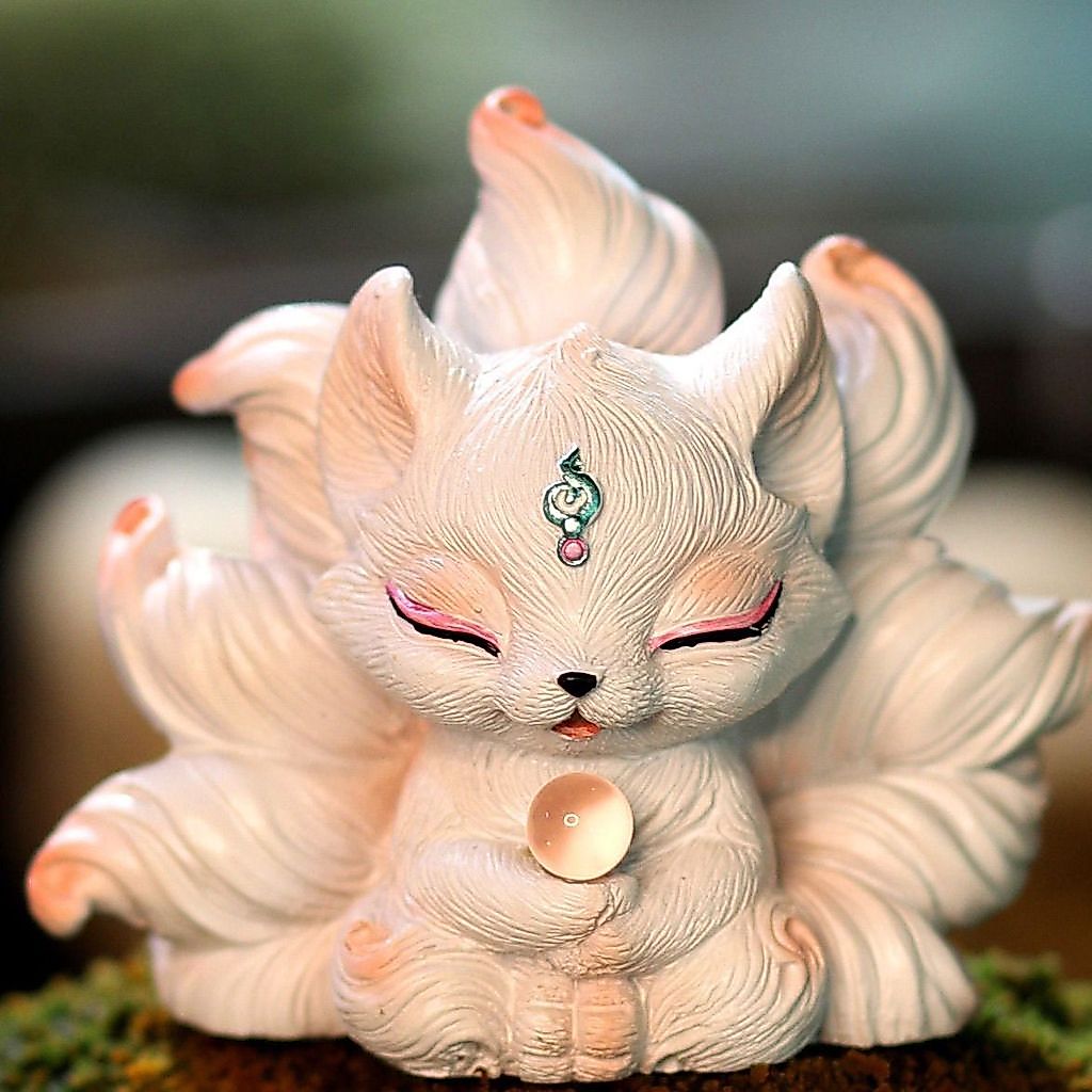Hot Sale#Nine-tailed fox fortune-bringing ornament, spirit fox altar statue, desktop decoration for 