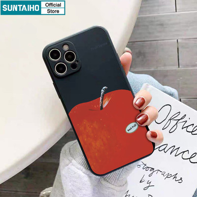 Ốp Điện Thoại Suntaiho Đơn Giản Đỏ Fuji Họa Tiết Apple Silicon Mềm Cao Cấp Chống Sốc Cho iPhone 11 12 13 14 15 16 Pro Max IP 7 8 Plus Iphon X XS XR Xs max
