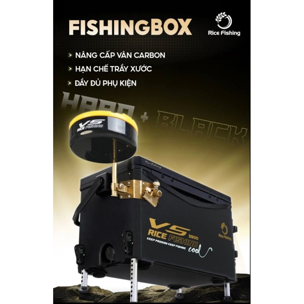 Thùng V5 Đen fishing Rice 2900 Pull Phụ Kiện