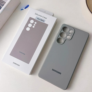  Ốp Điện Thoại Mềm Màu Trơn Silicon Lỏng Chính Hãng Cho Samsung Galaxy S25 S24 S23 S22 Ultra S24 Plus FE Ốp Điện Thoại Có Hộp 