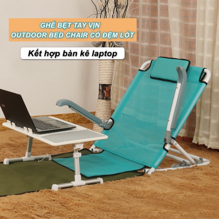 [HCM] - GHẾ BỆT TAY VỊN OUTDOOR BED CHAIR có đệm lót - Home and Garden