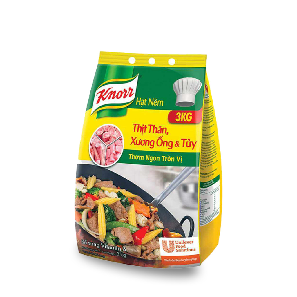 [Hỏa Tốc] Hạt nêm Knorr thịt thăn, xương ống và tủy 3kg - dành cho bếp chuyên nghiệp