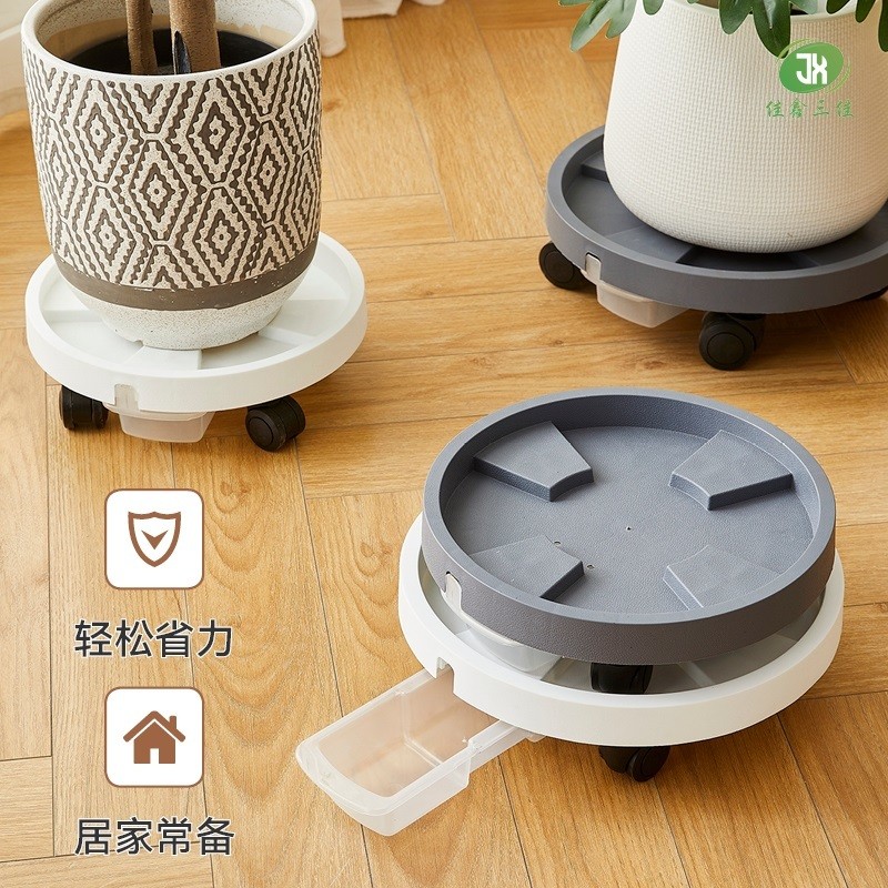 Khay đựng hoa di chuyển bằng cường lực có bánh xe Đế dày Vòng lăn Khung gầm cây xanh Khay nước lớn 4