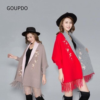 Khăn Thêu Goupdo Tua Rua Sang Trọng, Ấm Áp Mùa Đông - Thời Trang Choàng Quấn Thanhlịch Như Áo Len Cashmere