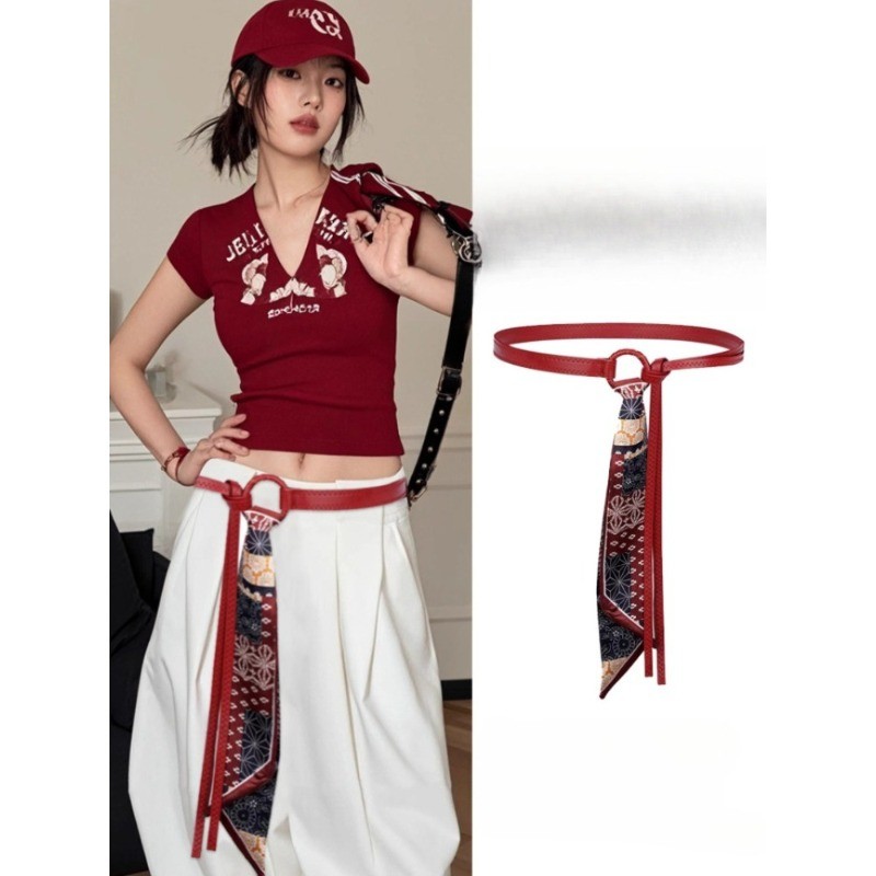 Thắt lưng nữ retro khăn lụa cao cấp - Thiết kế mới thời trang