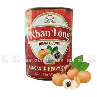 [Ảnh thật] Nhãn ngâm Lotus lon 565g - nhãn lồng ngâm đường lotus