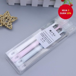 Bàn Chải Đánh Răng Macaron 4 Chiếc 4 Màu Gói Than Tre Mịn Lông Mềm Hộ Gia Đình Đầu Lớn Du Lịch Răng