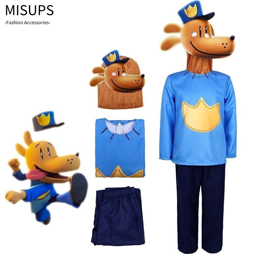 MISUPS Dog Man Trang phục hóa trang, Trang phục biểu diễn Bộ áo liền quần đóng vai phim Polyester, P