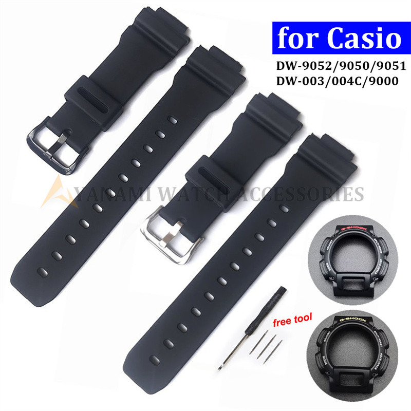 Dây đeo đồng hồ bằng nhựa 16x26mm cho Casio DW-9052 DW-9050 DW-9051 DW-004C DW-9000 Dây đeo đồng hồ 