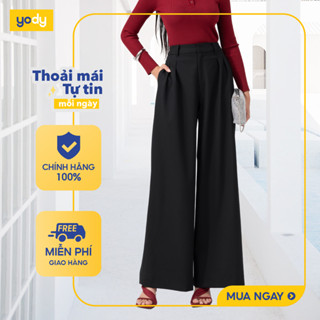  [SALE ĐG] Quần âu nữ YODY dáng suông súp cá tính QAN7145