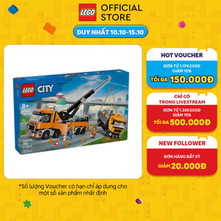LEGO CITY 60467 Đồ Chơi Lắp Ráp Xe Kéo Cứu Hộ Nặng Có Cẩu (793 chi tiết)