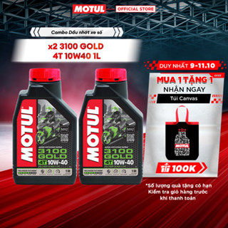 Combo 2 Dầu nhớt xe Máy MOTUL 3100 GOLD 4T 10W40 1L
