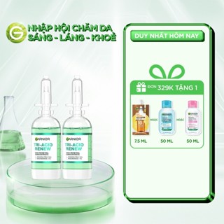 Bộ 2 Serum thế hệ mới 15% [PHA,AHA BHA ,NIACINAMIDE] giúp da trông sáng, láng, khỏe hơn-Garnier Tri-acid serum 20ml x 2