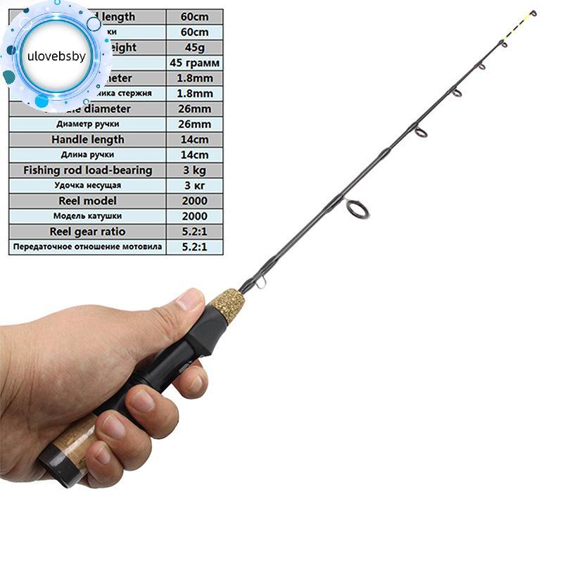 Ulovebsby 60cm 2 Đầu Cần Mùa Đông Băng Cần Câu Cực Carbon Cực Đá Cần Câu VN