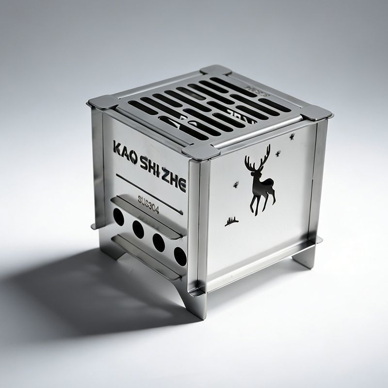 Mini BBQ Lò cắm trại ngoài trời Lò nướng thép không gỉ Lò nướng củi di động Lò sưởi cắm trại Lò nấu 